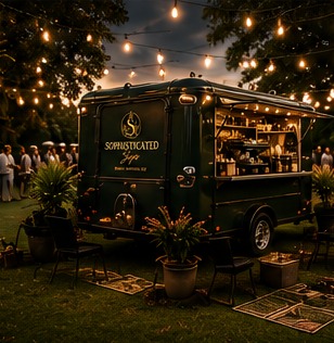 The trailer at an evening event